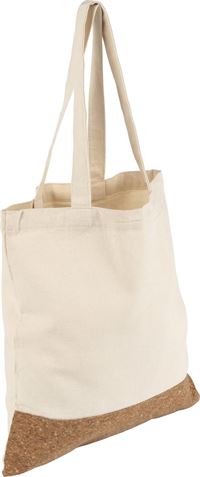 SHOPPER IN COTONE CON FONDO IN SUGHERO